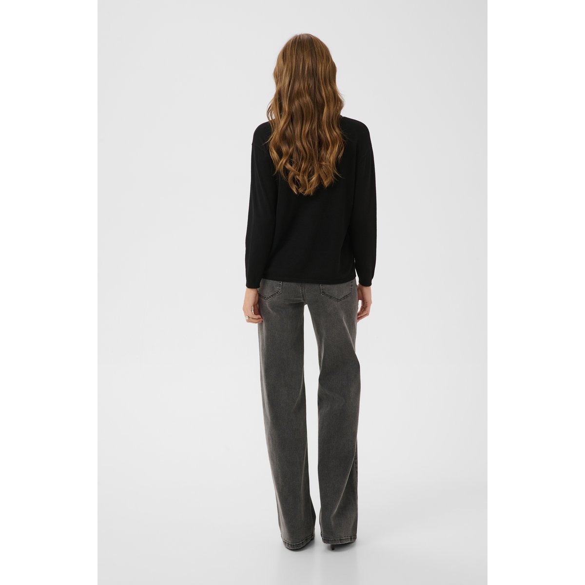 Pullover tricoté noir black deep, KAFFE