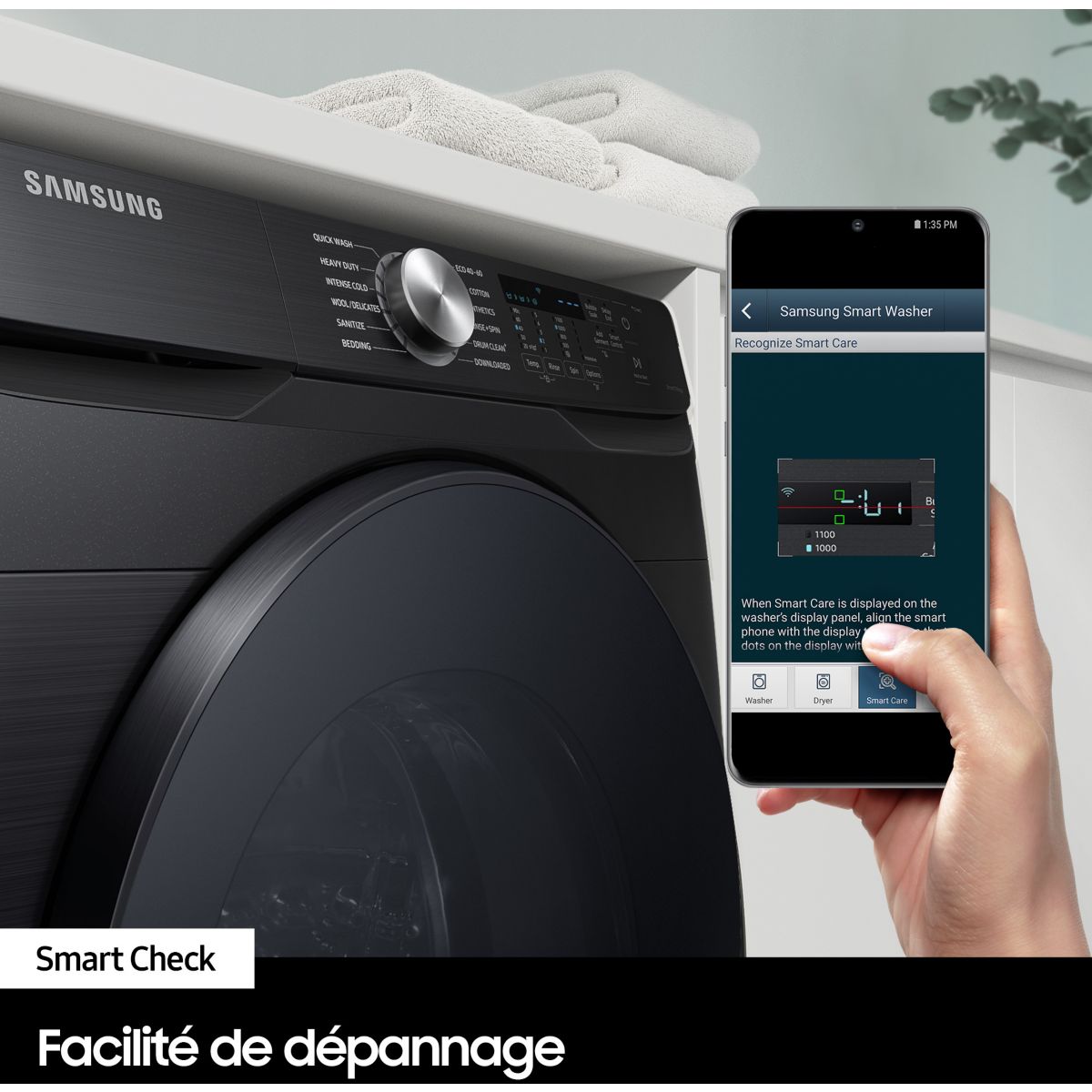 Lave linge hublot WW11DG5B25AB Bespoke AI couleur unique, SAMSUNG