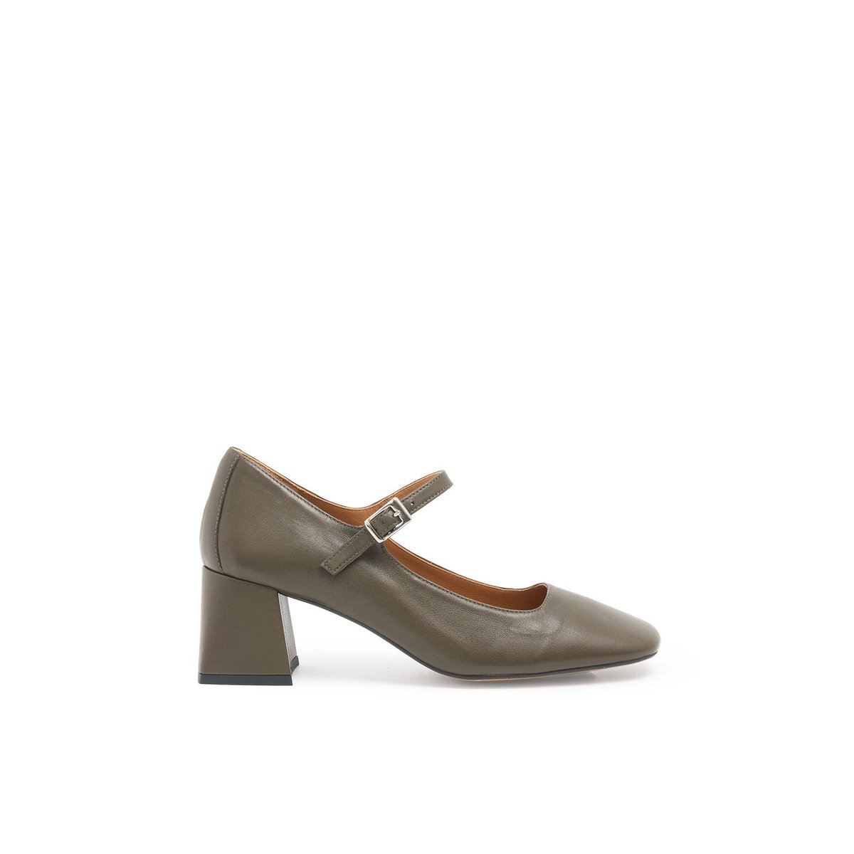 Escarpin en cuir ILONA kaki, MELLOW YELLOW