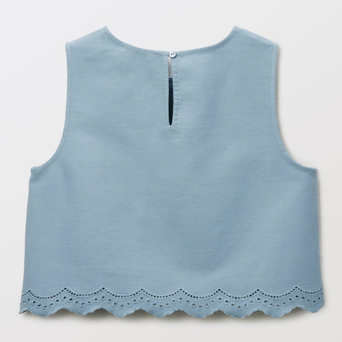 Top brodé en coton alaska, MONOPRIX
