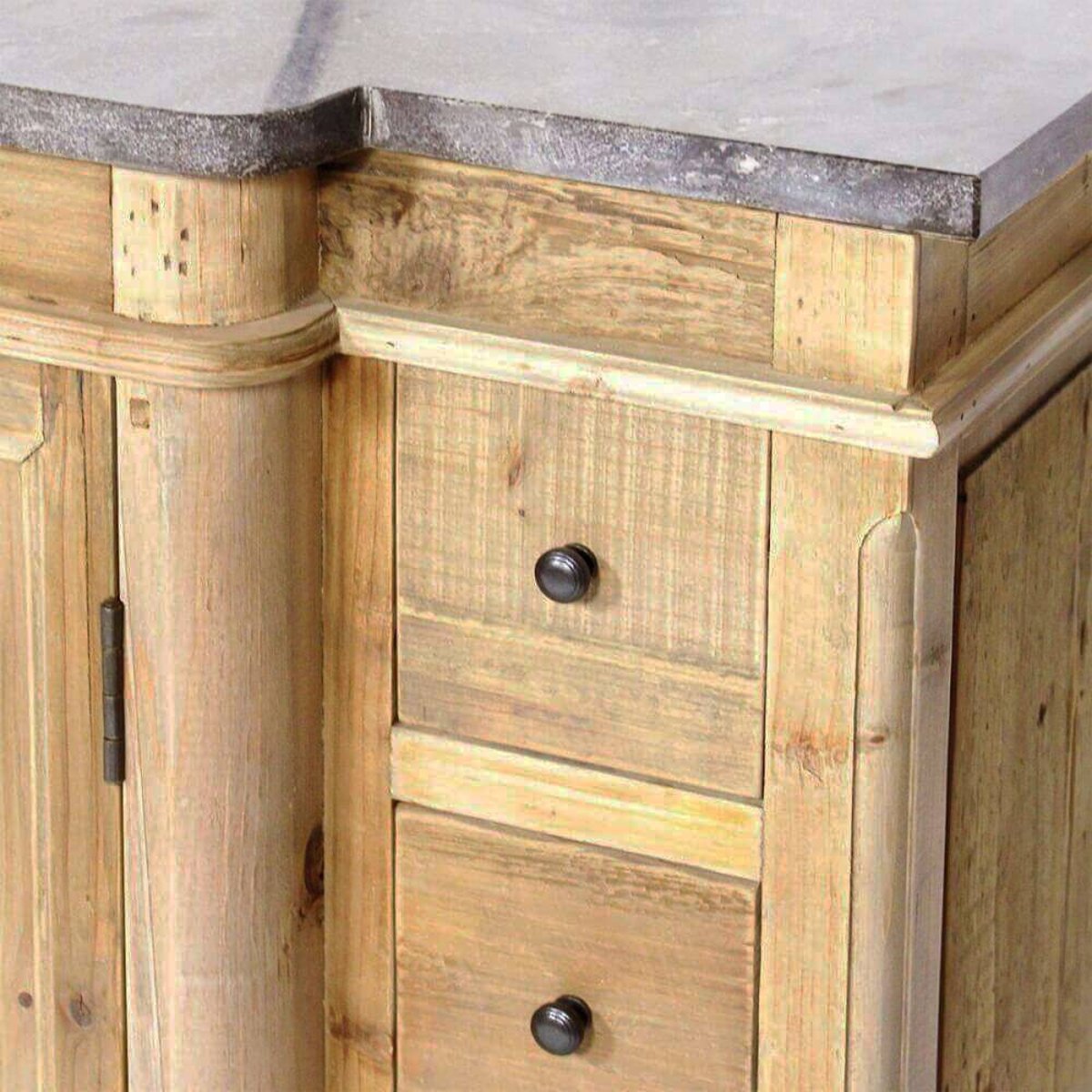 Meuble sous vasque en bois recyclé BIANCA bois clair, MADE IN MEUBLES 