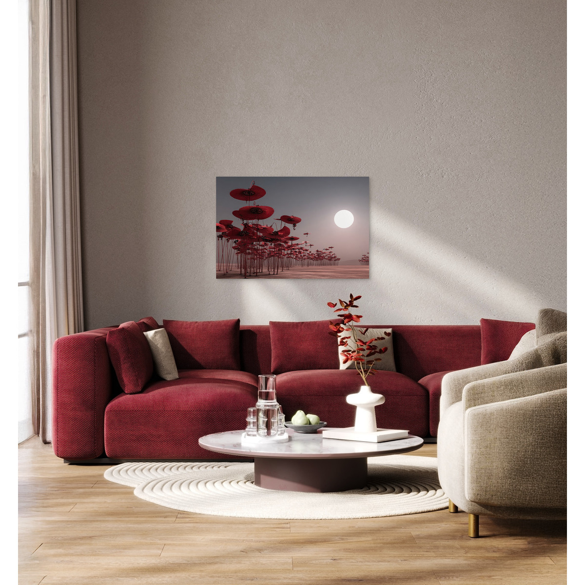 Tableau Sur Toile Douceur Végétale ILLUSION tableaux sur toile-rouge, CEANOTHE