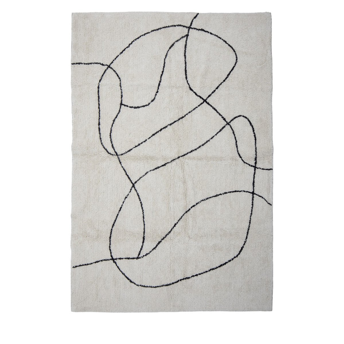 Tapis en coton avec formes organiques - VIGA beige et gris, BLOOMINGVILLE