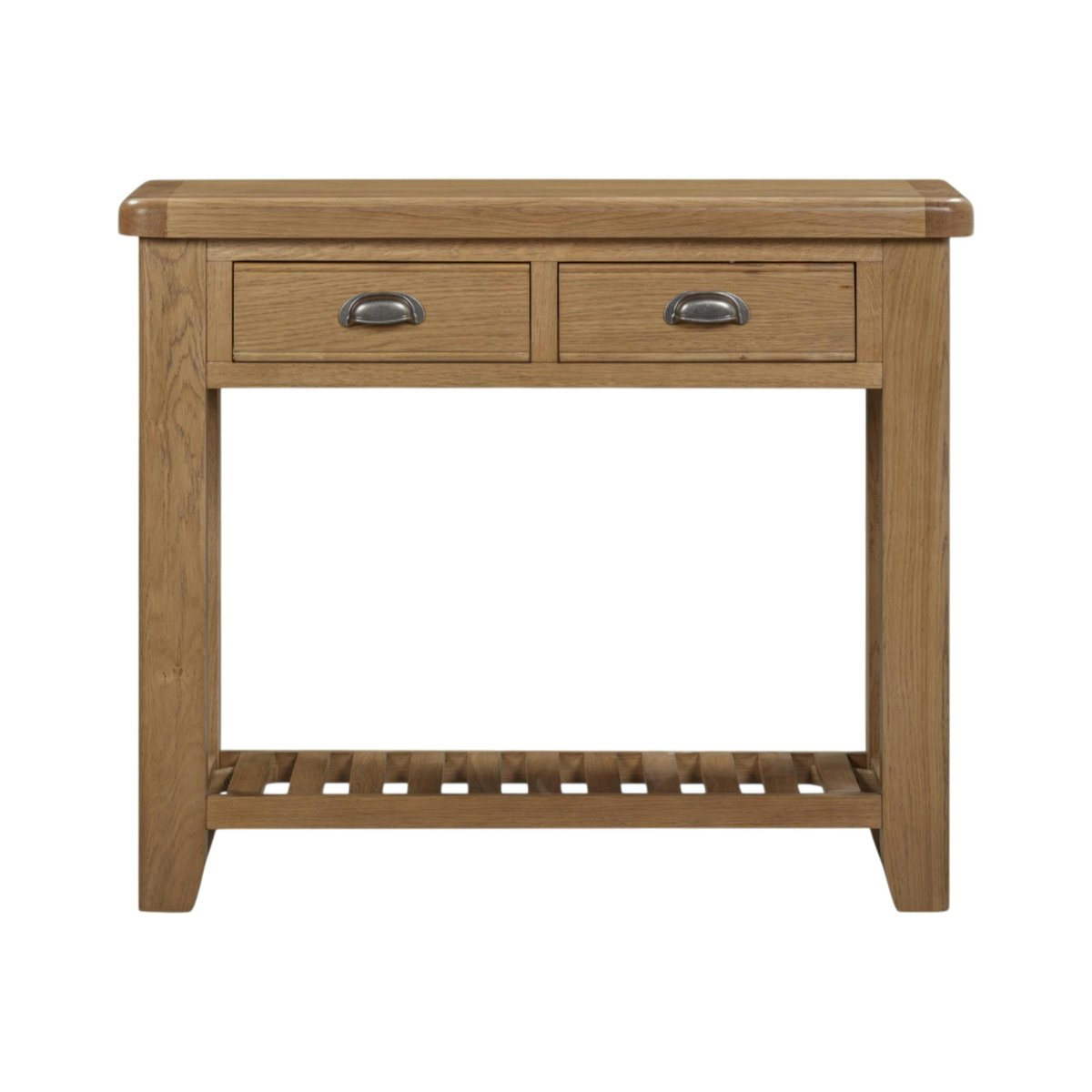 Console d'entrée 2 tiroirs en bois de chêne VALMONT bois naturel, PIER IMPORT