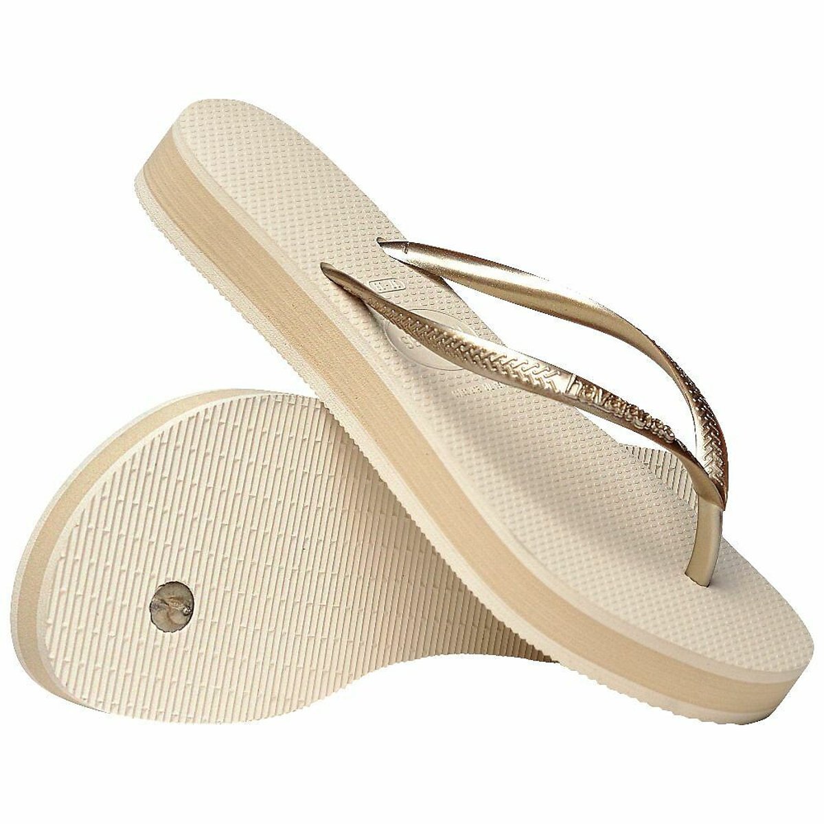 Tongs compensées Slim Flatform beige, HAVAIANAS