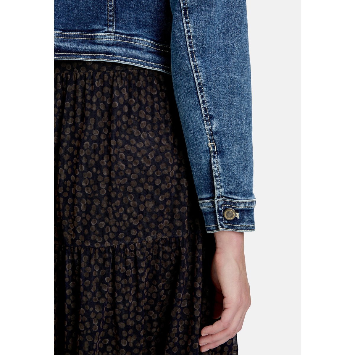 Veste en jean à effet délavé bleu, VERA MONT