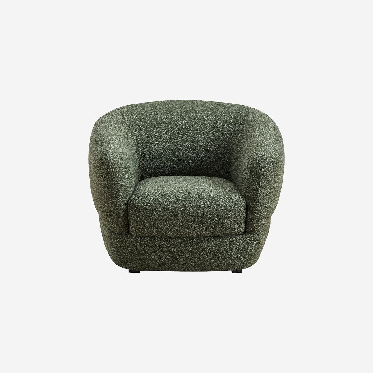 Fauteuil en tissu bouclette courte TEGLIO vert, HABITAT