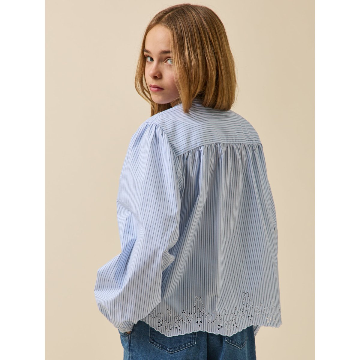 Chemise rayée - Collection junior rayure bleu/ecru, CYRILLUS