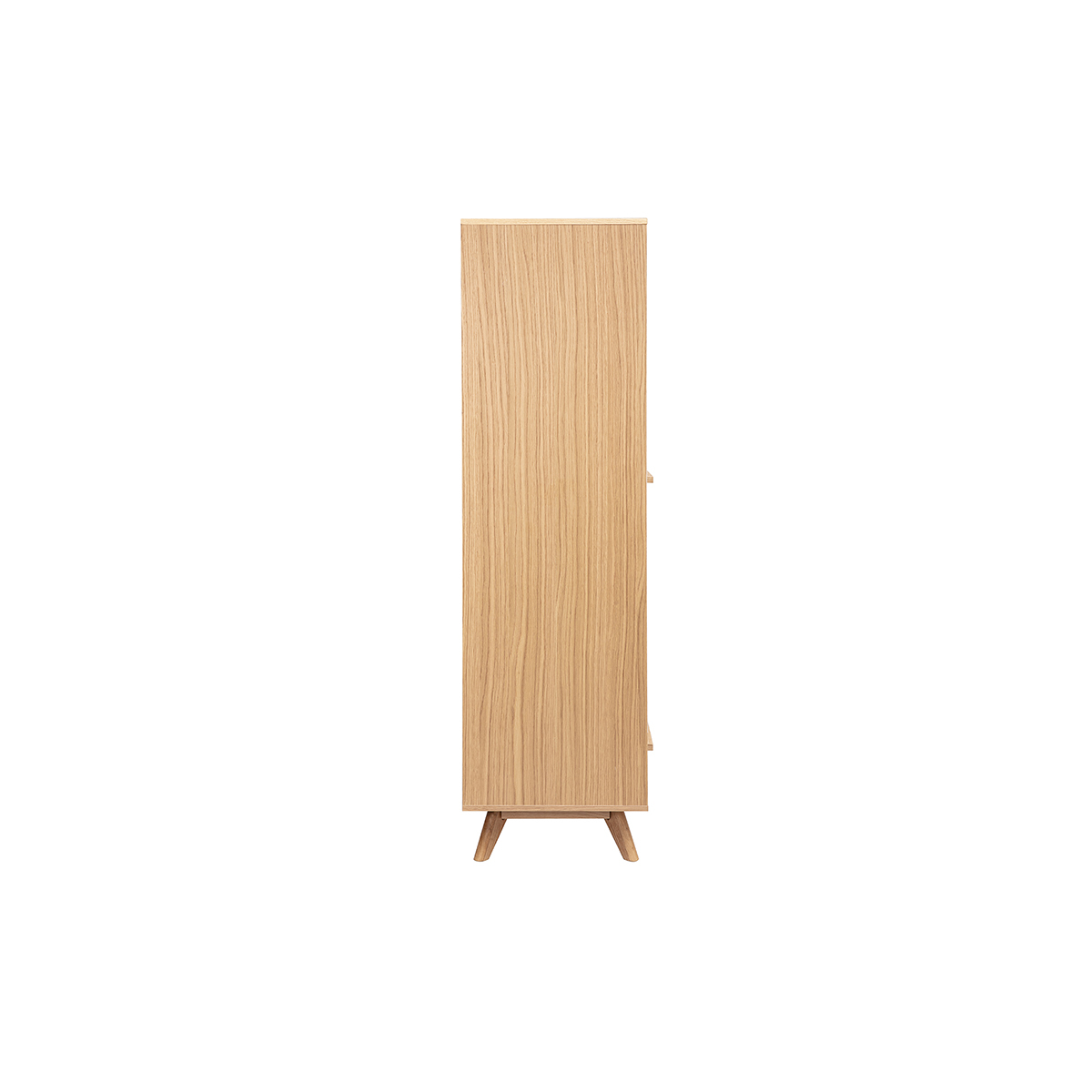 Armoire design avec penderie finition bois clair et blanc mat L120 cm HELIA blanc, MILIBOO