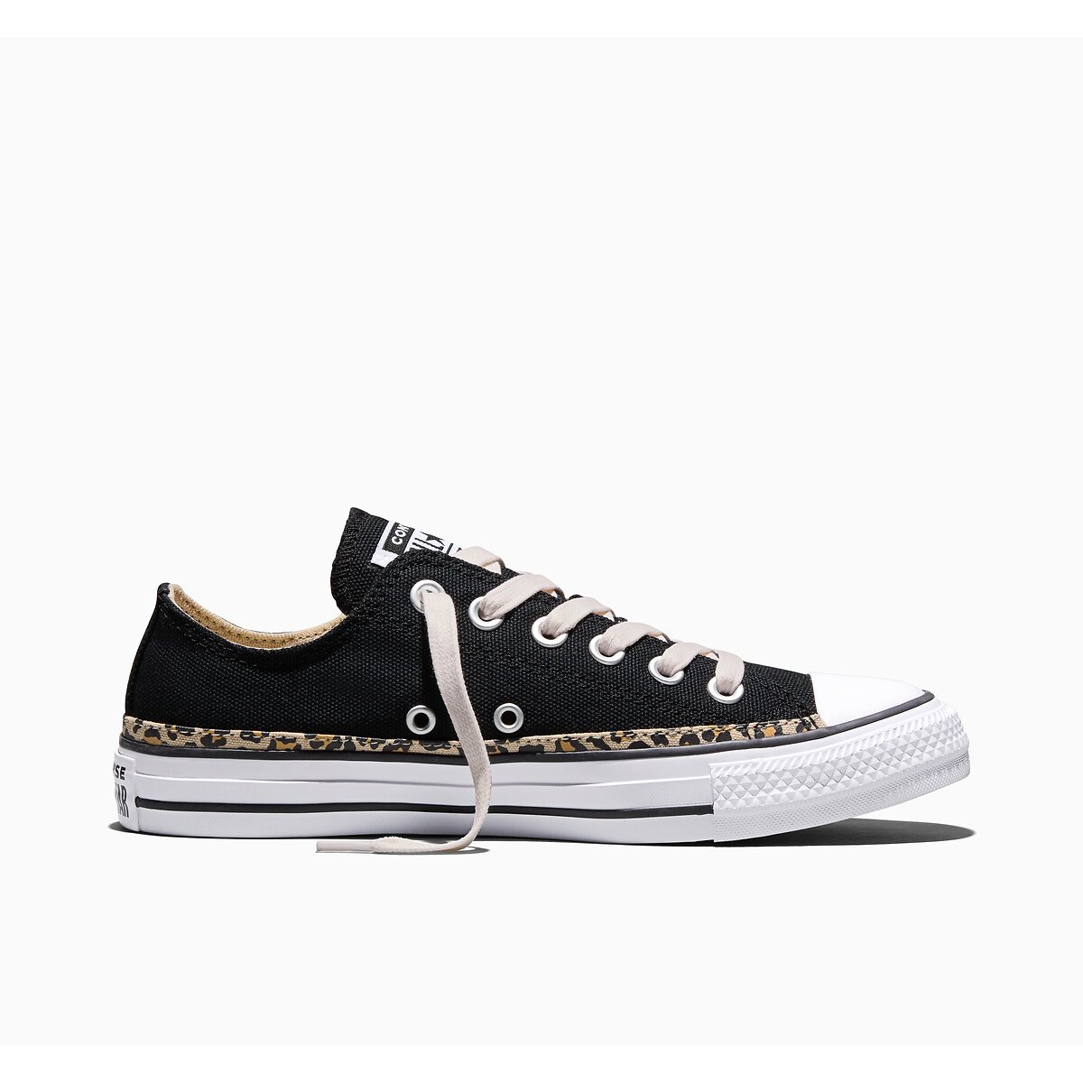 Canvas Trainers black/leopard print, CONVERSE