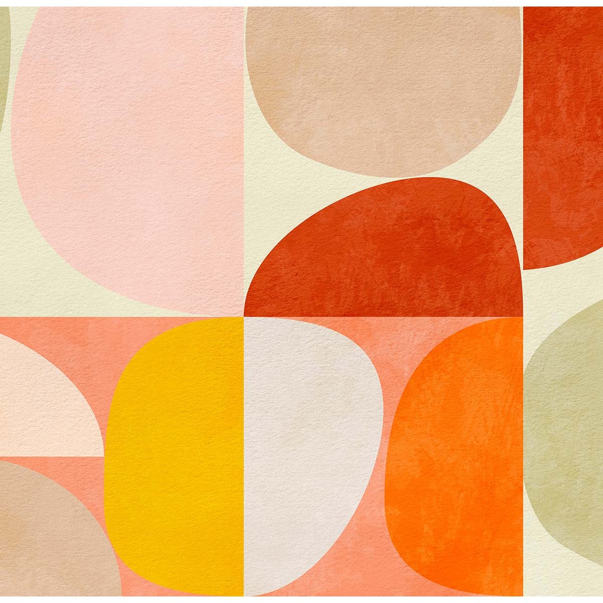 Papier peint formes pastel intissé, HEXOA