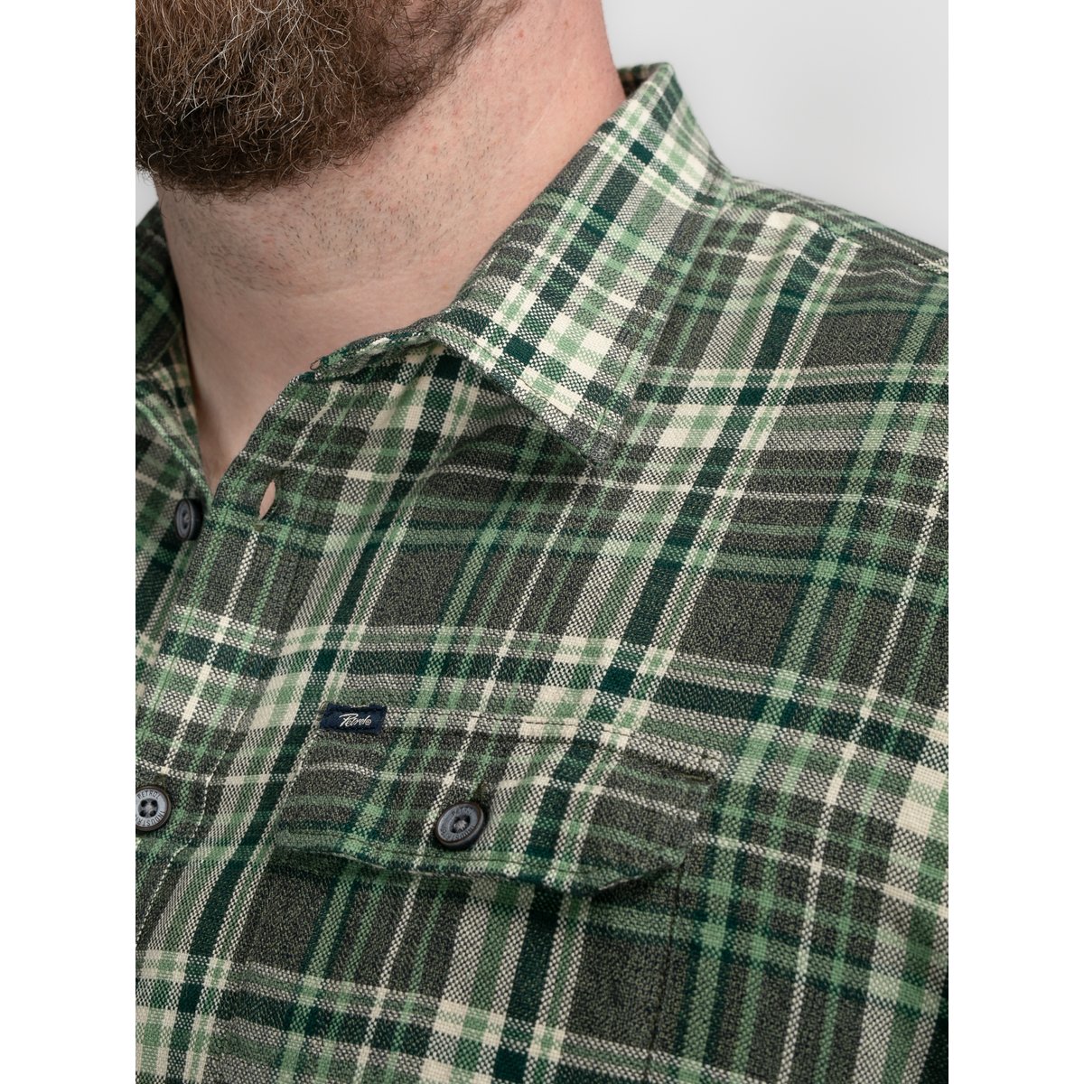 Chemise à carreaux plus size bristol vert wasabi, PETROL INDUSTRIES