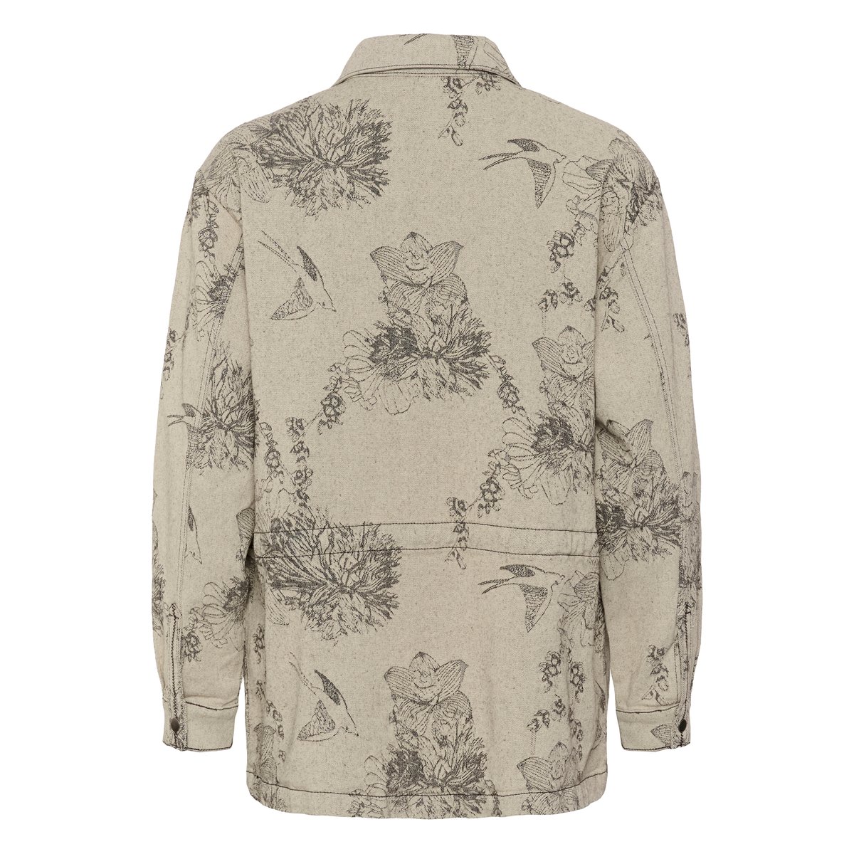 Veste beige ecru flower jacquard, CREAM