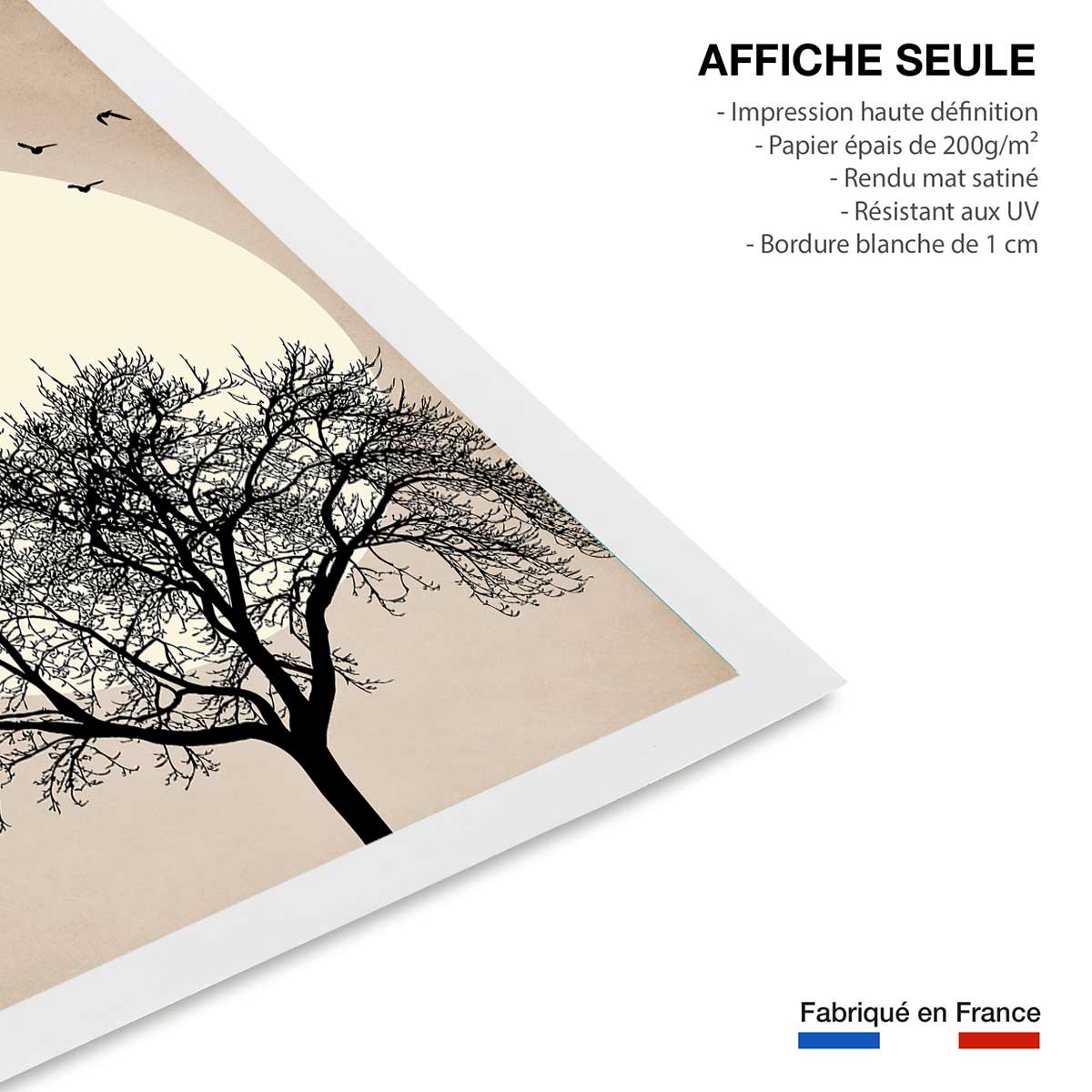 Affiche dessin ""Arbre scintillant"" affiche seule, HEXOA