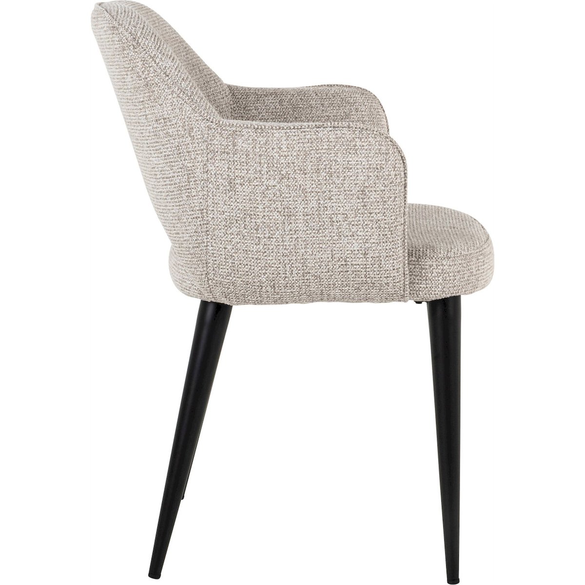 Chaise de salle à manger en polyester assise large tissu naturel beige clair, RECOLLECTION