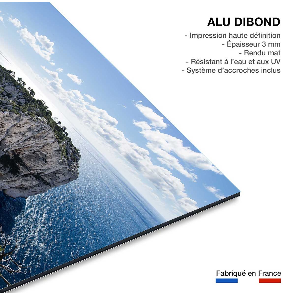 Tableau plage et calanques à cassis tableau alu dibond, HEXOA