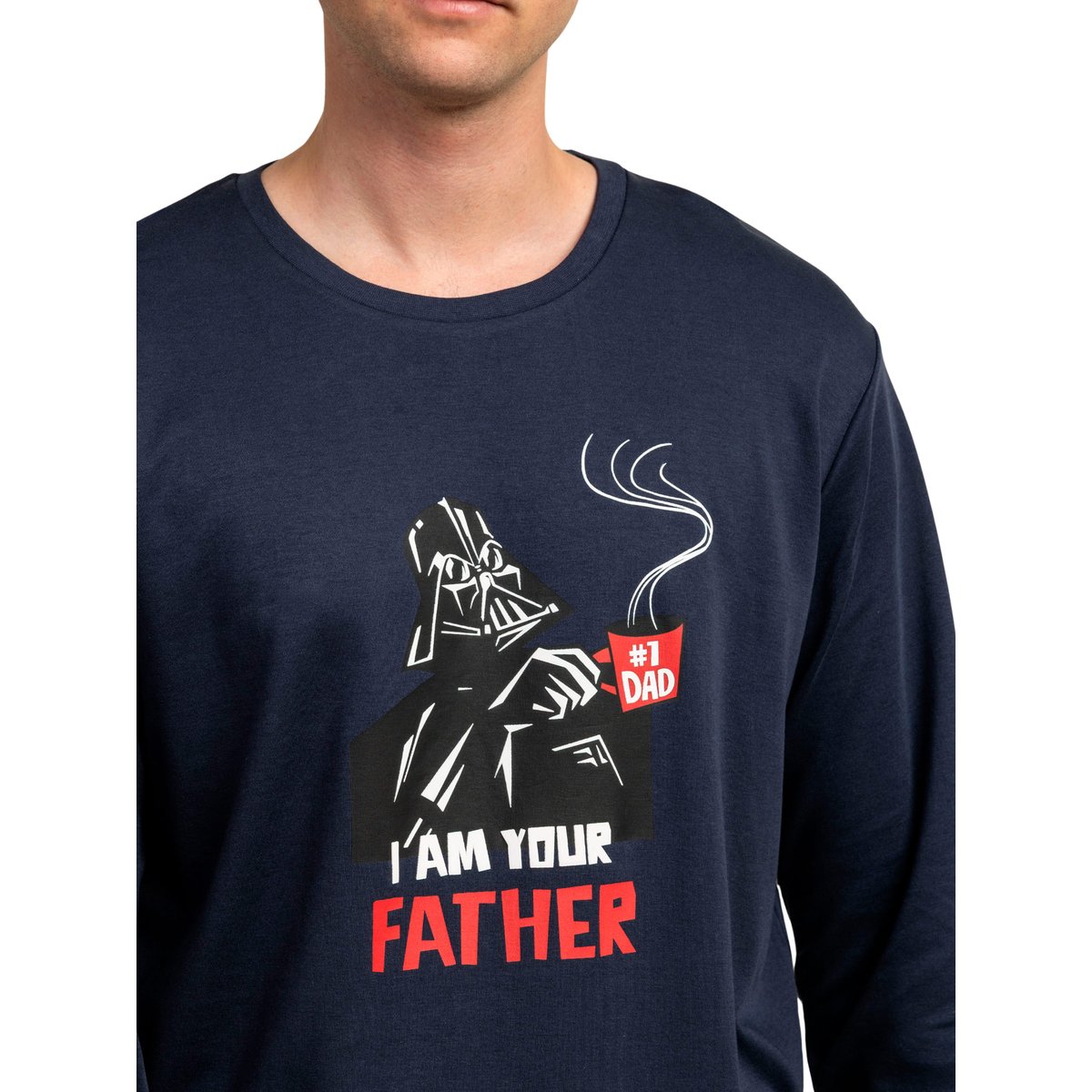 Pyjama pantalon top manches longues I Am Your Father Star Wars bleu, ADMAS