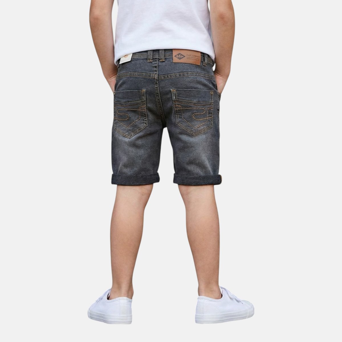 Bermuda en jean délavé, coupe droite ROADTRIP gris délavé, LEE COOPER