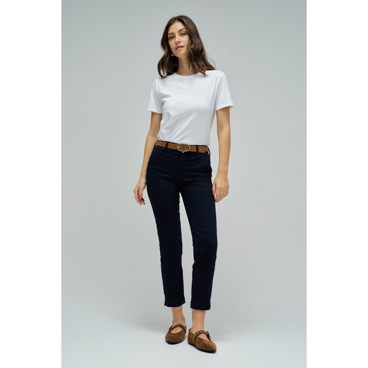 SECRET CHINO PUSH IN CROPPED SLIM jaune, SALSA JEANS