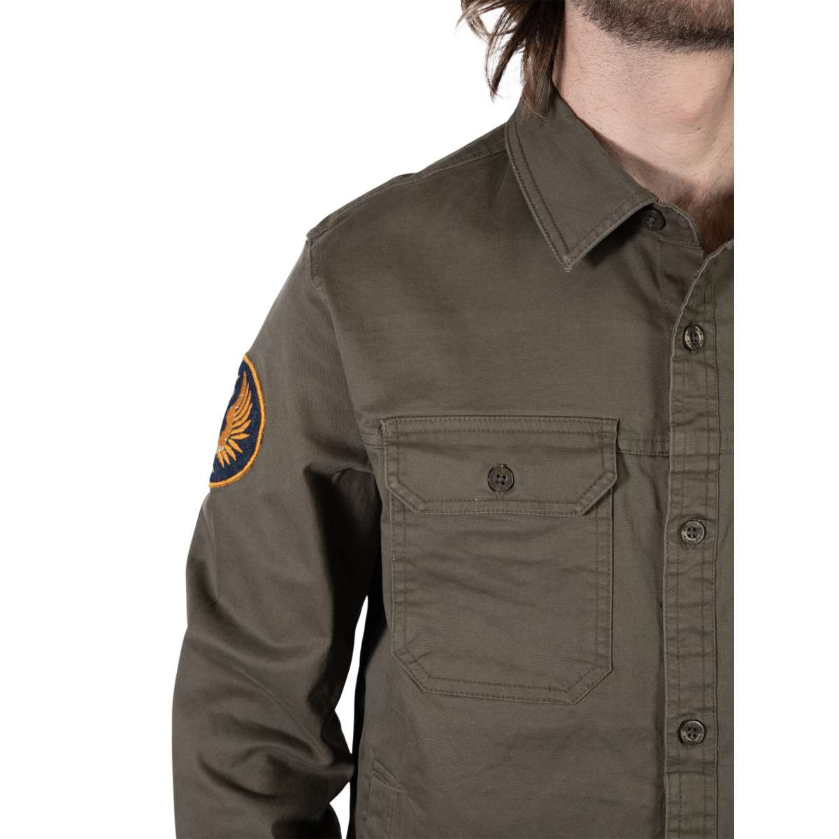 Surchemise coton droit vert, DAYTONA