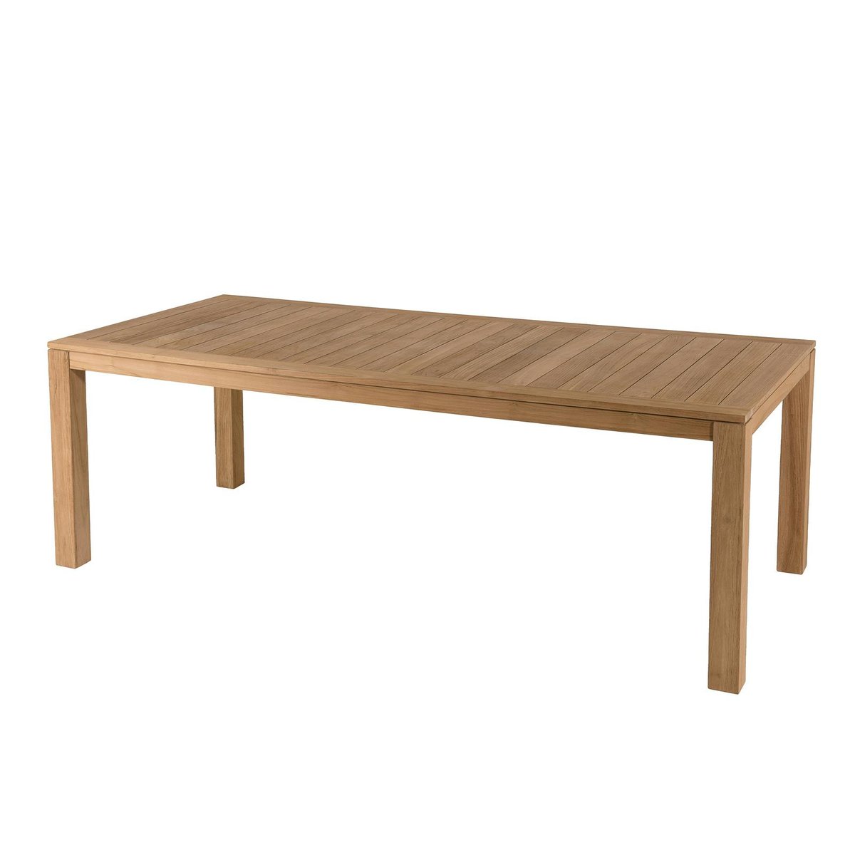 Table de jardin contemporaine rectangulaire en bois de teck 220x100cm BERGEN 10 personnes bois naturel, PIER IMPORT
