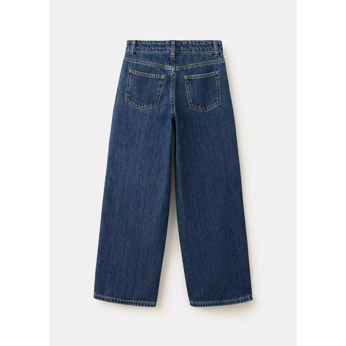 Jean large avec broderie à fleurs bleu foncé, MANGO KIDS
