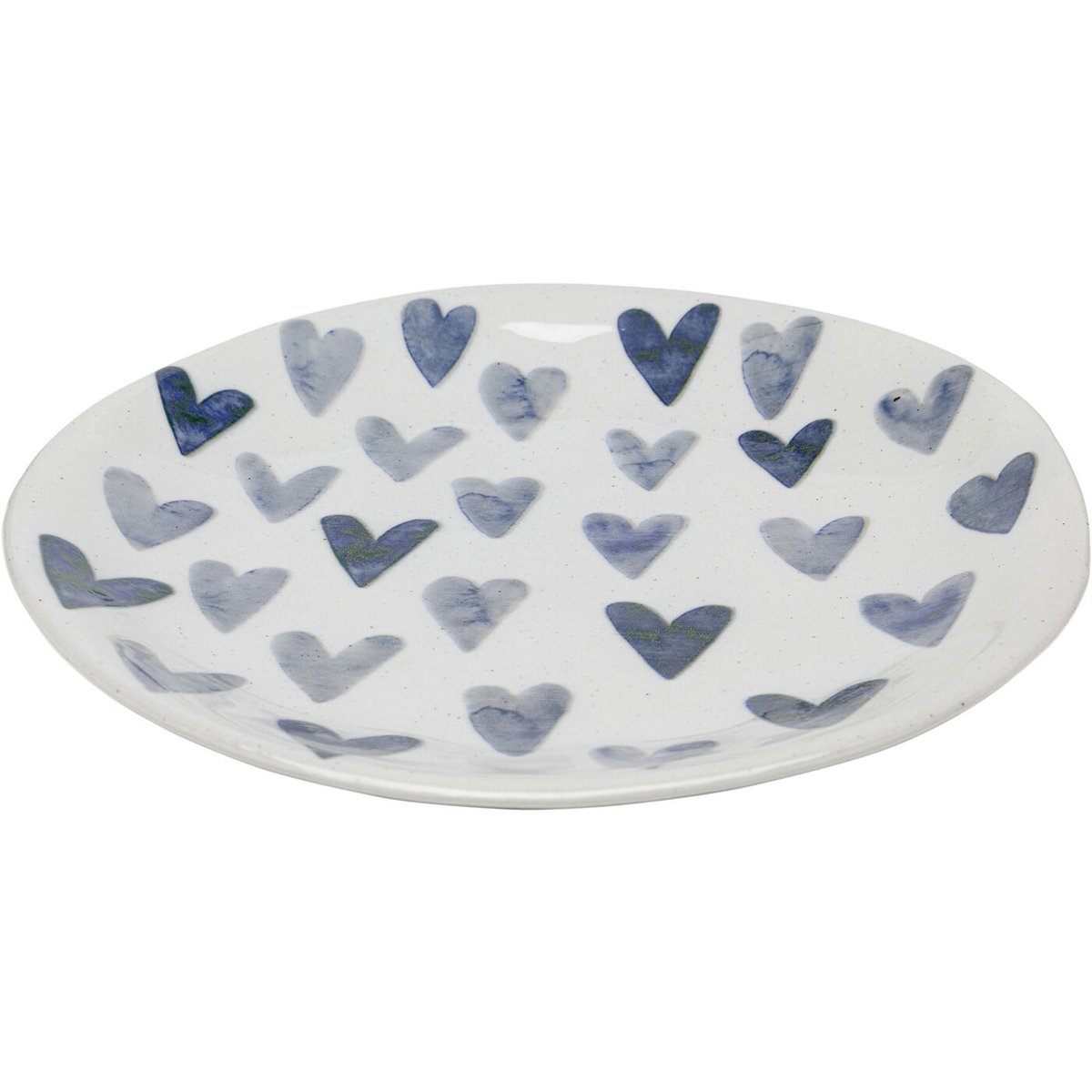 Lot de 4 assiettes plates, CUORI bleu, KARE DESIGN