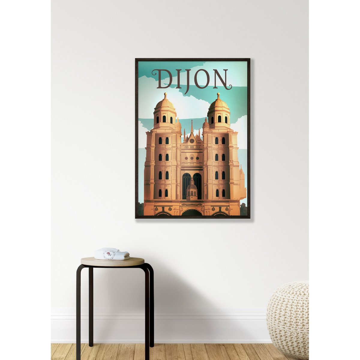 Affiche ville Dijon blanc, L'AFFICHERIE