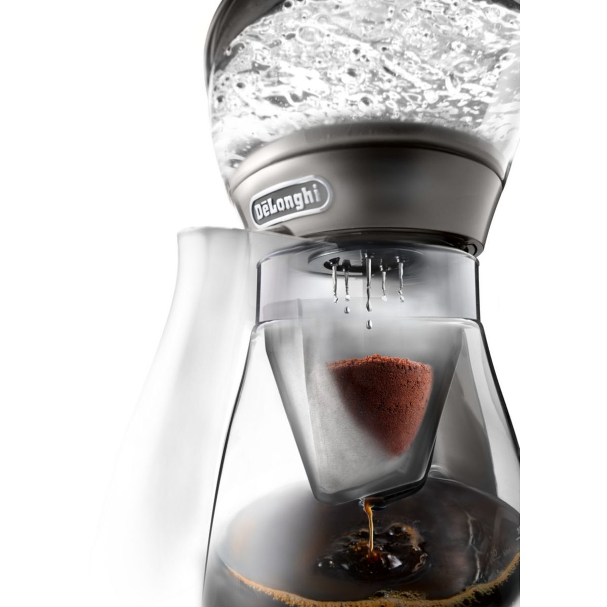 Cafetière filtre CLESSIDRA ICM17210 gris, DELONGHI