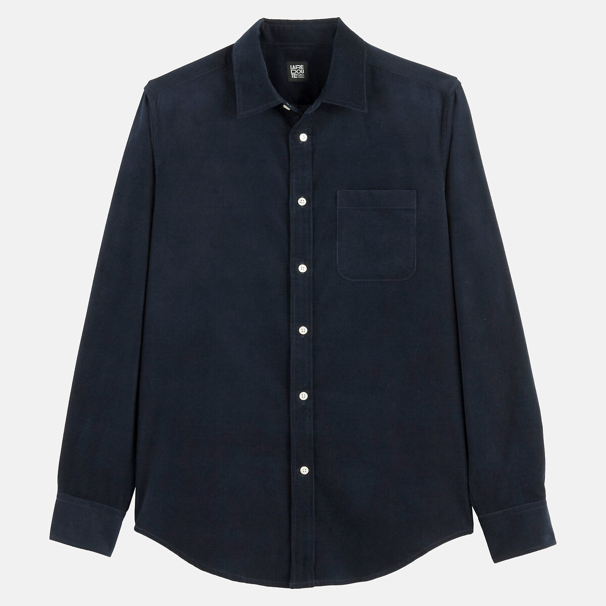Chemise droite col américain, manches longues bleu marine, LA REDOUTE COLLECTIONS