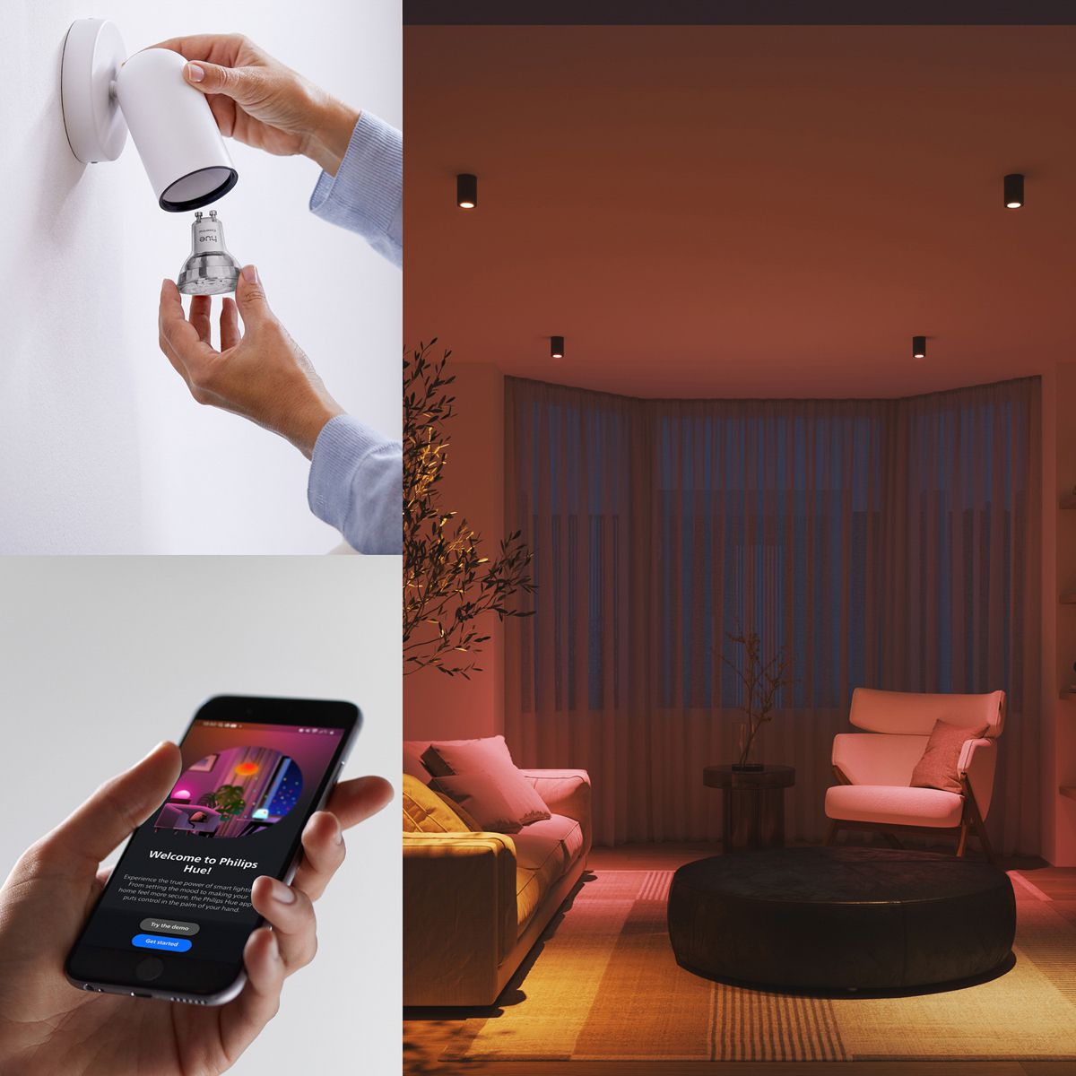 Pack Essential- 3/GU10 White&Color Ambiance couleur unique, PHILIPS HUE