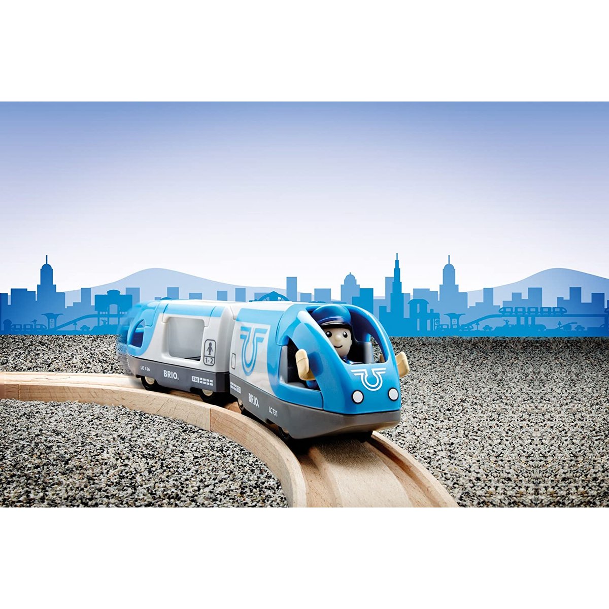 Train de voyageurs à pile bleu, BRIO