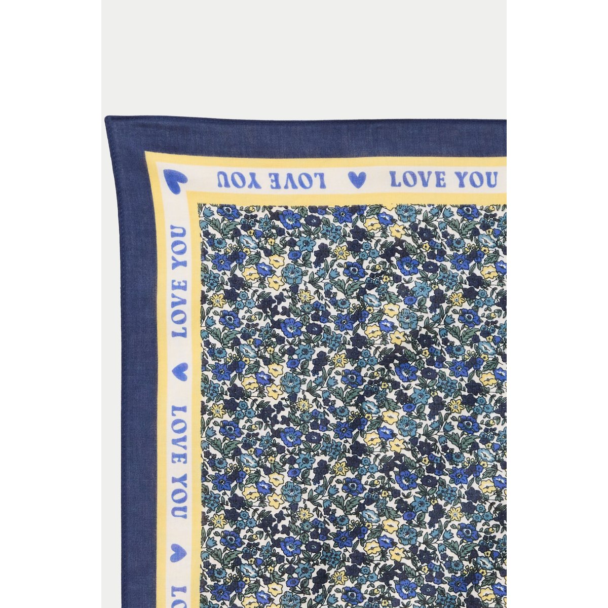 Foulard satiné soyeux bleu, CACHE CACHE