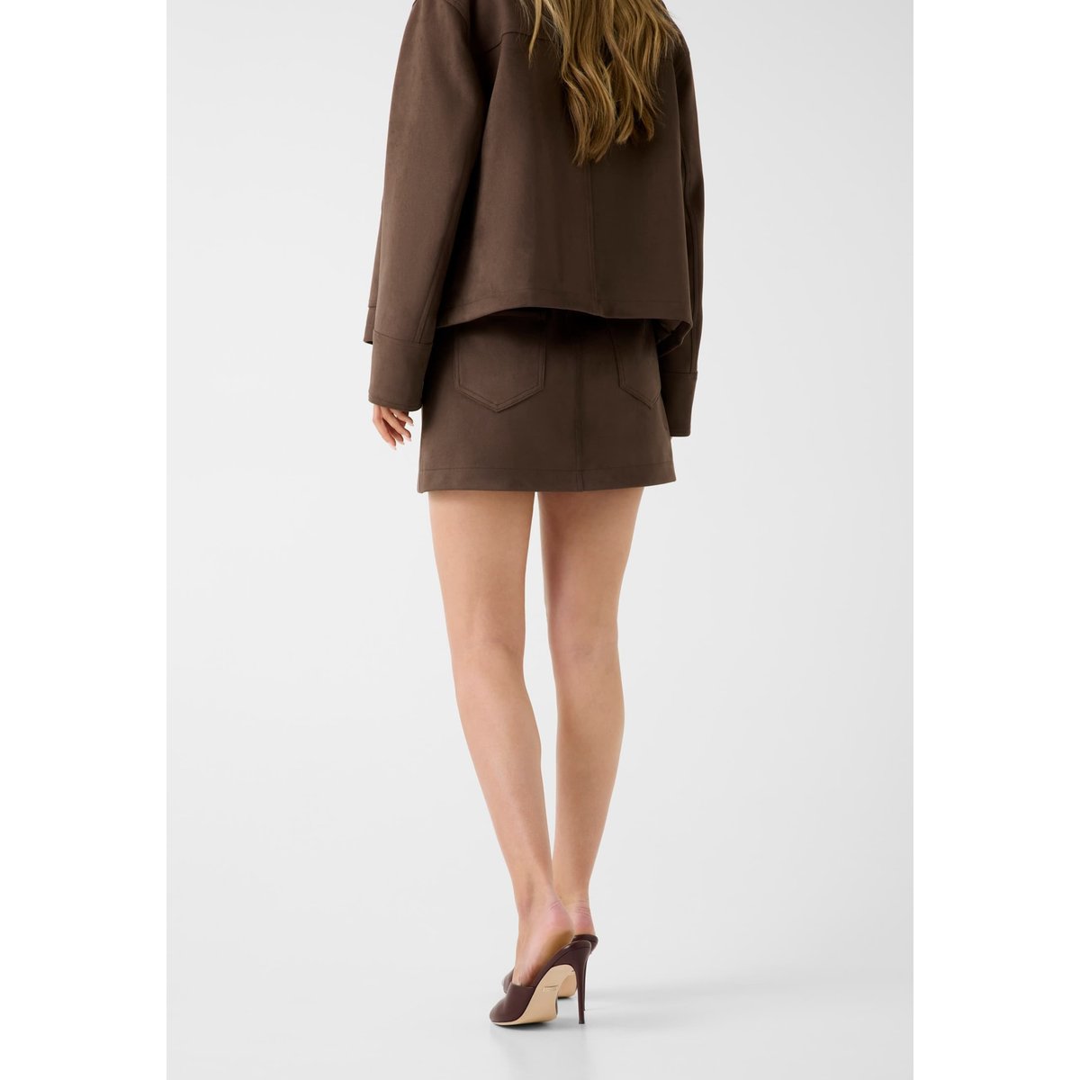 Mini-Jupe En Suède marron, GUESS