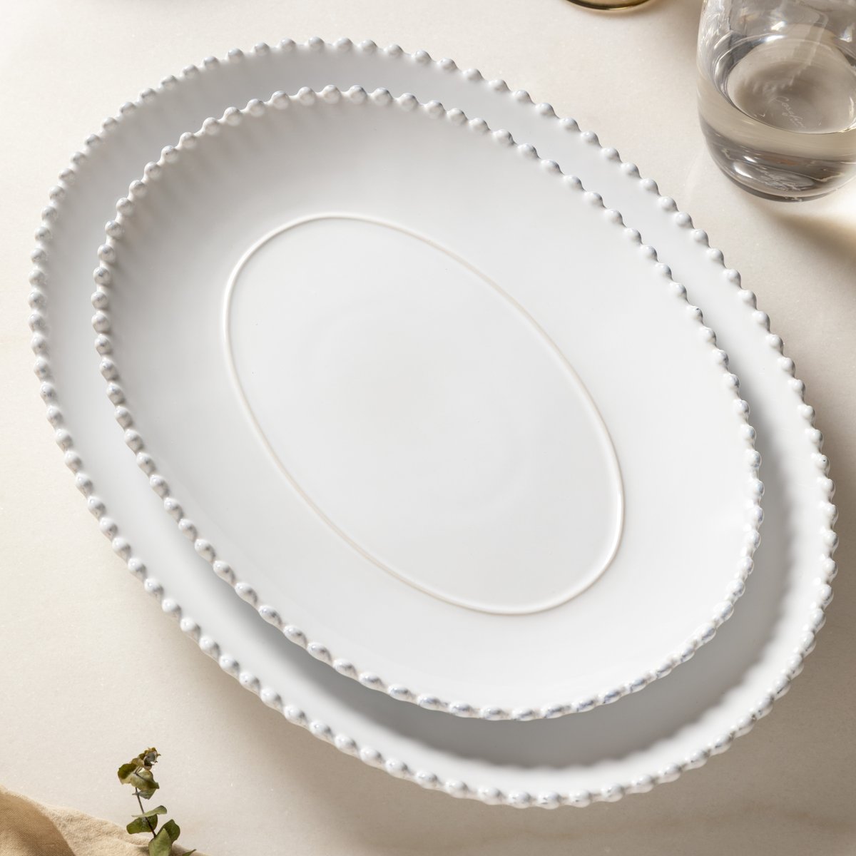 Plat Ovale Pearl blanc, COSTA NOVA