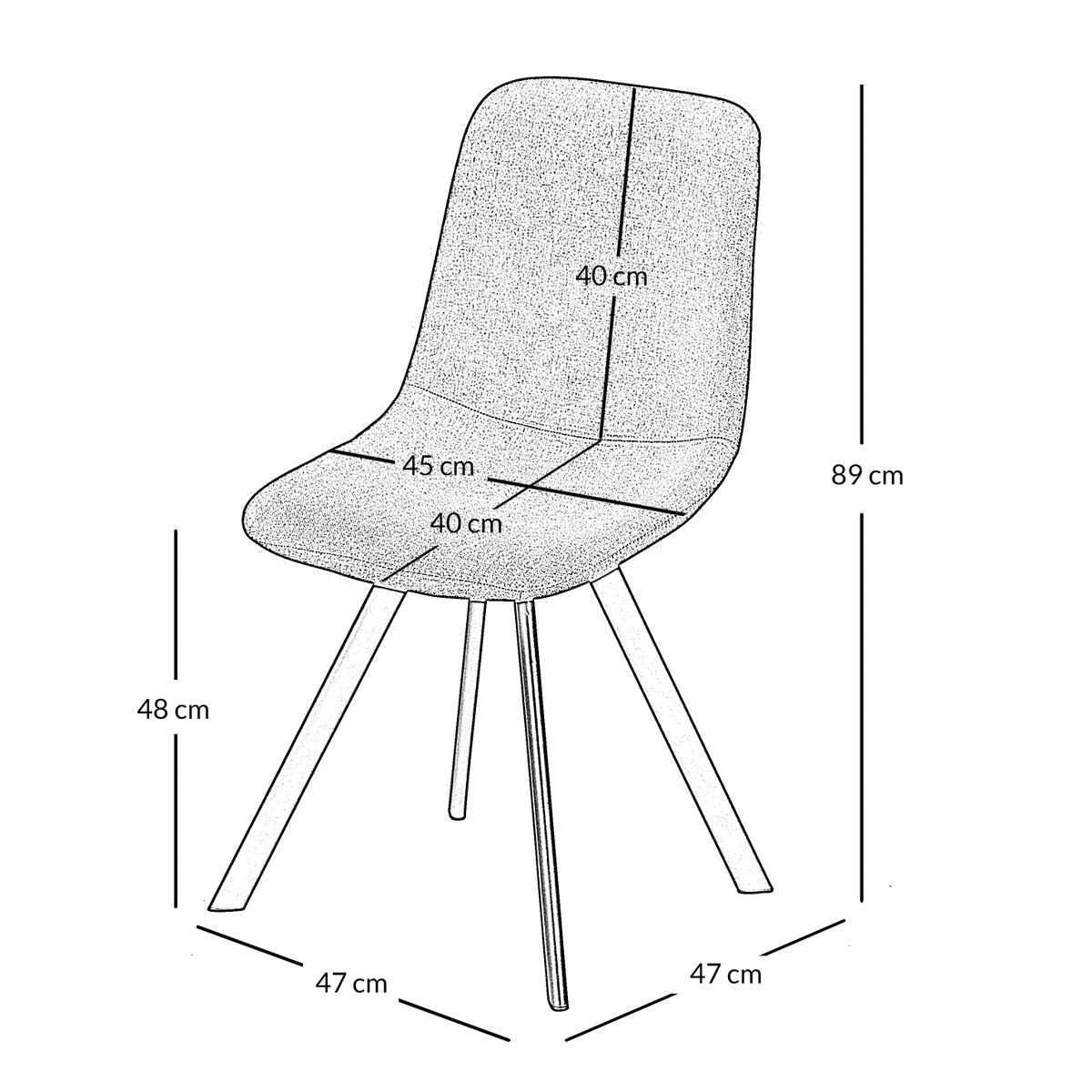 Chaise en tissu moutarde, ZAGO