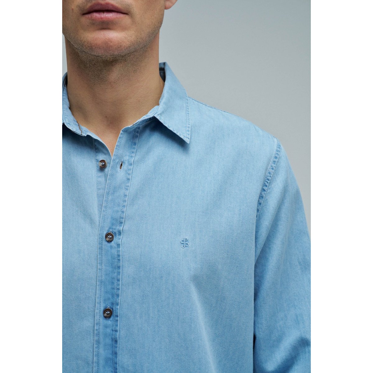 CHEMISE EN DENIM LÉGER bleu cobalt, SALSA JEANS