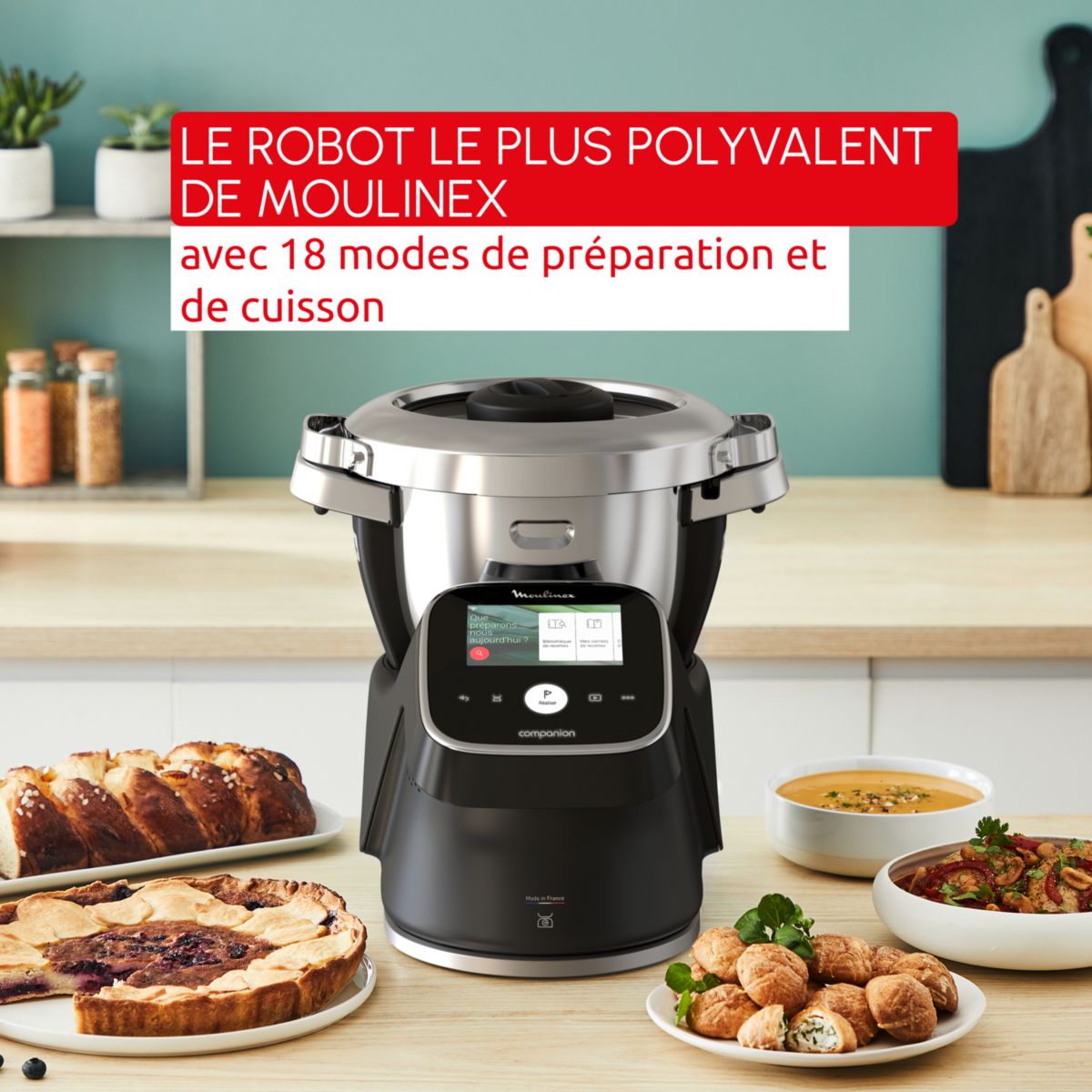 Robot multifonction i-CompanionTouchPro3L airfryer HF93L8F0 noir, MOULINEX