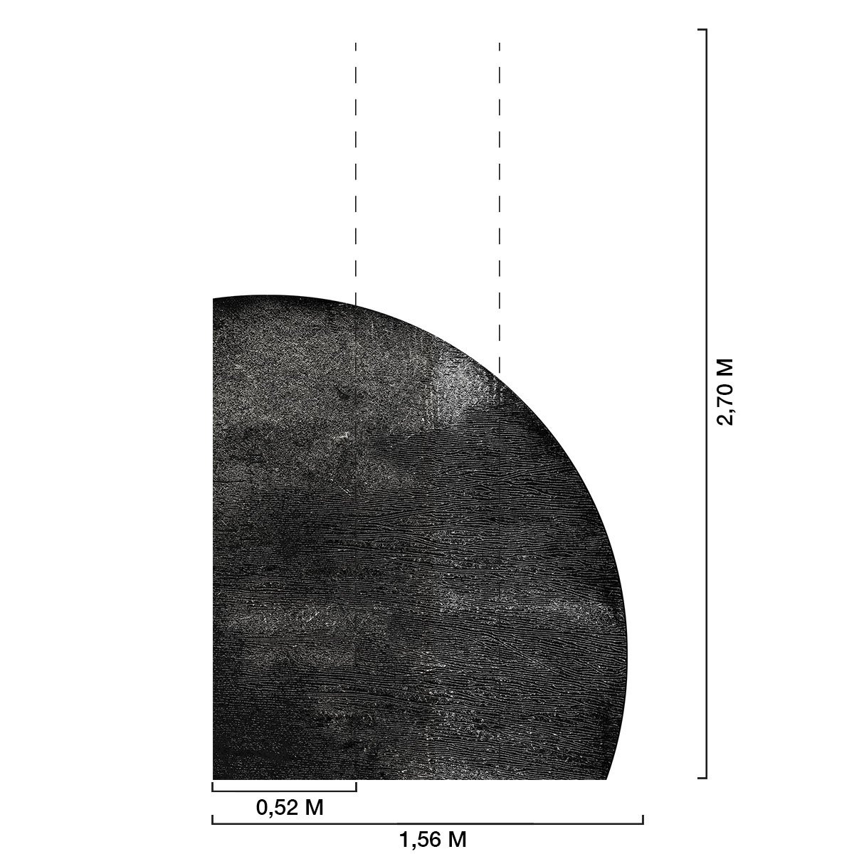 Papier peint graphique quart de lune intissé, HEXOA