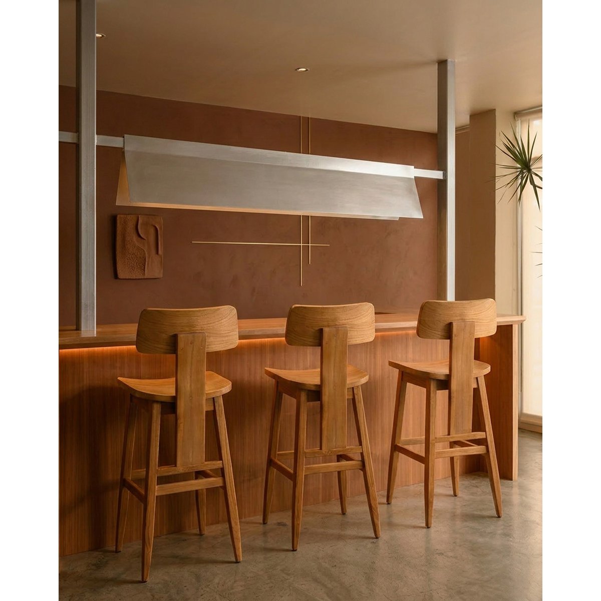 Tabouret de bar en suar LOVYA beige, BAZAR BIZAR