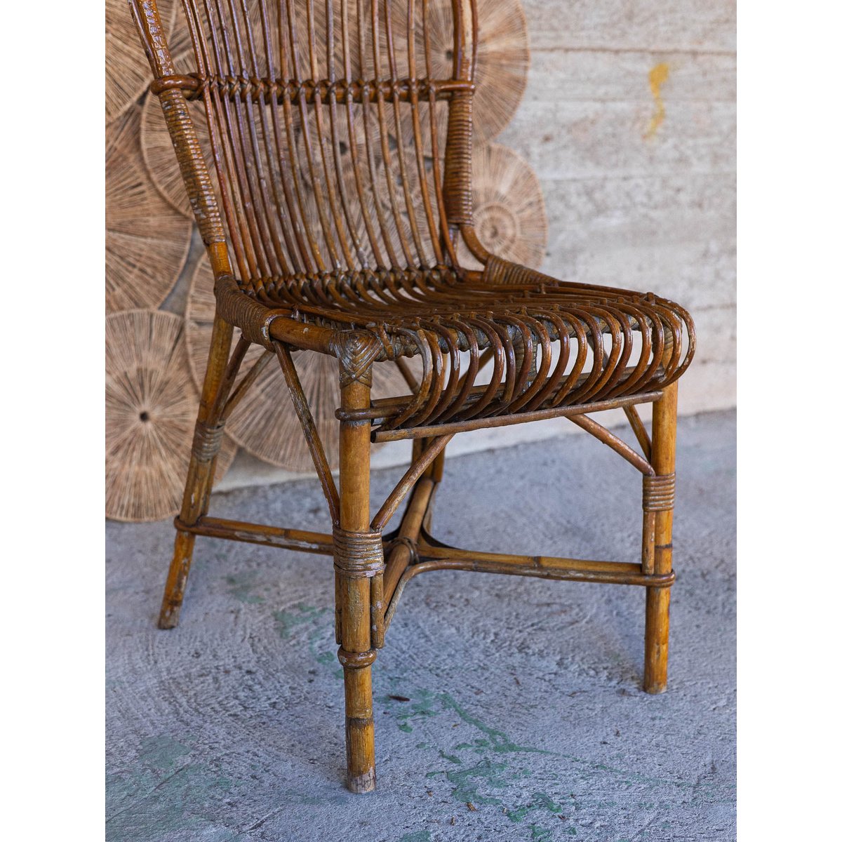 Paire de chaises en osier Claude N°1571 - Bon état beige, DEBONGOUT