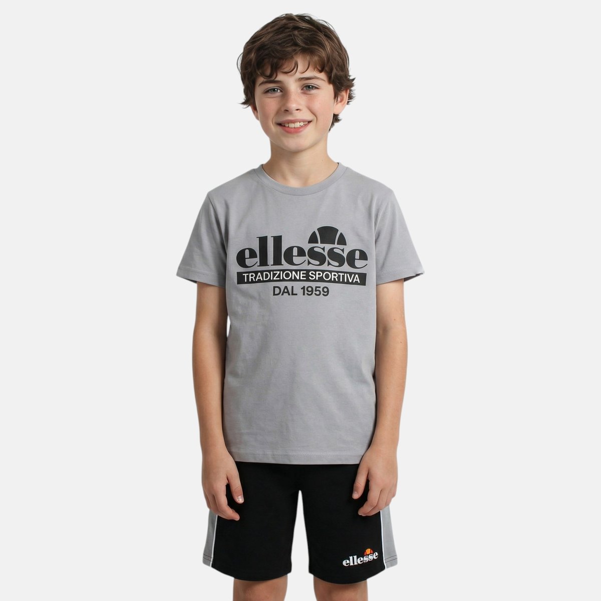 Lot de 2 t-shirts manches courtes et short TEAM gris clair, ELLESSE