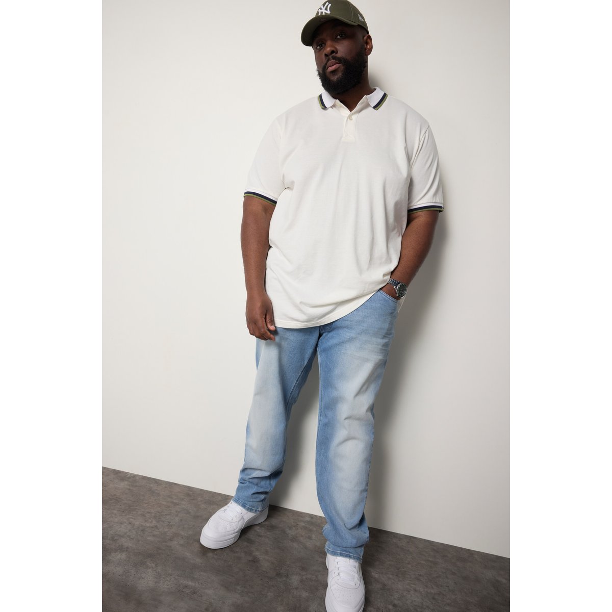 Jean ventre confort, denim délavé jean blanchi, STHUGE