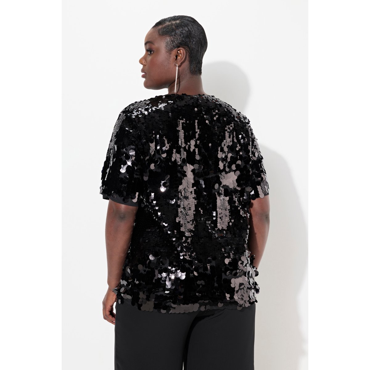 Blouse à paillettes noir, ULLA POPKEN