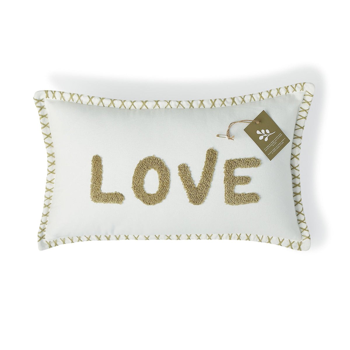 Housse de coussin toile de coton XLOVE sable, FEBRONIE
