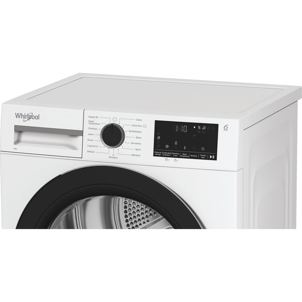 Sèche linge pompe à chaleur CWSD83MWBSFR couleur unique, WHIRLPOOL