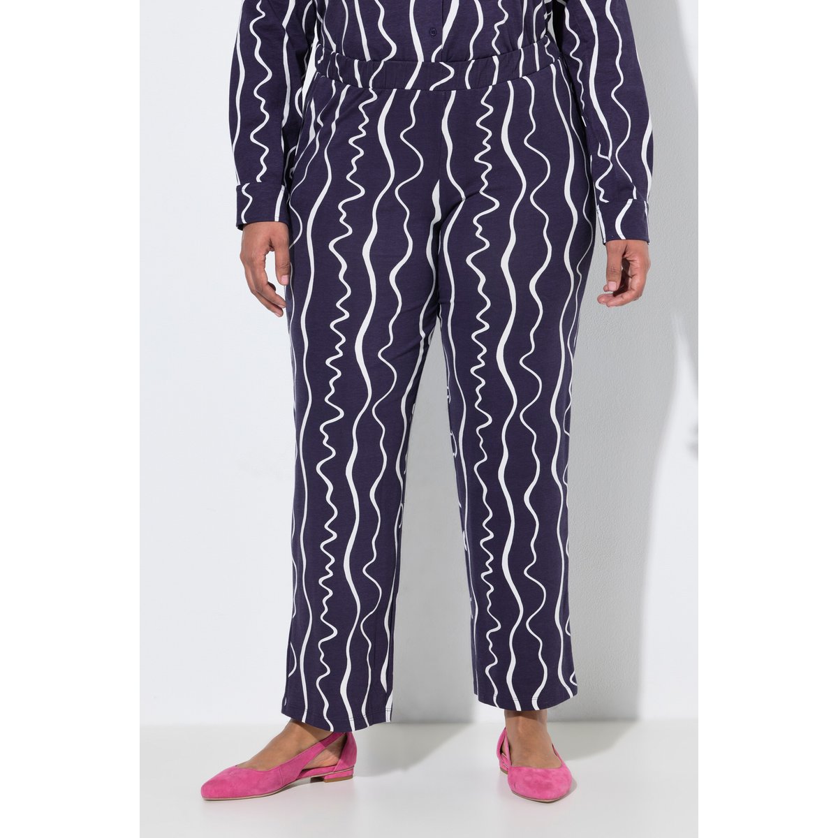 Pantalon en jersey prune foncé, ULLA POPKEN