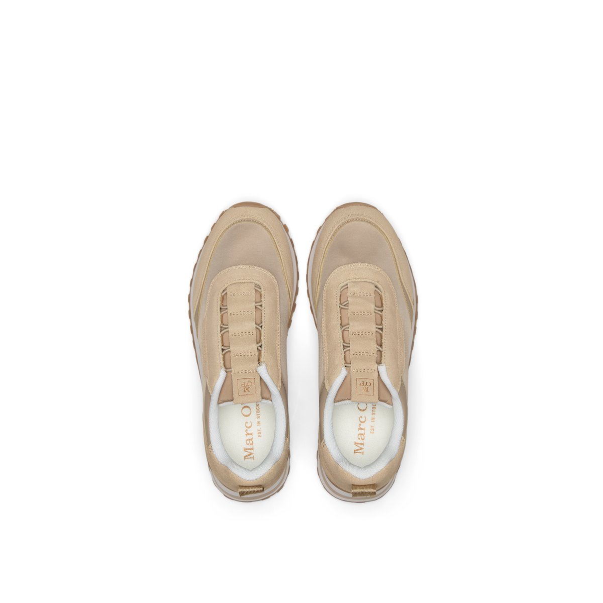 Modèle de baskets Bjorna en néoprène et cuir velours marron, MARC O'POLO