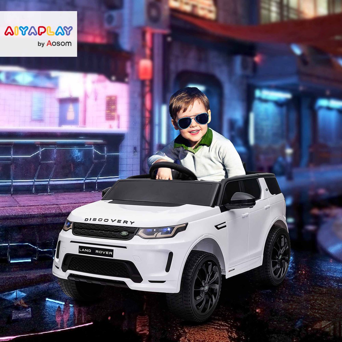 SUV électrique pour enfants PP Blanc blanc, AIYAPLAY