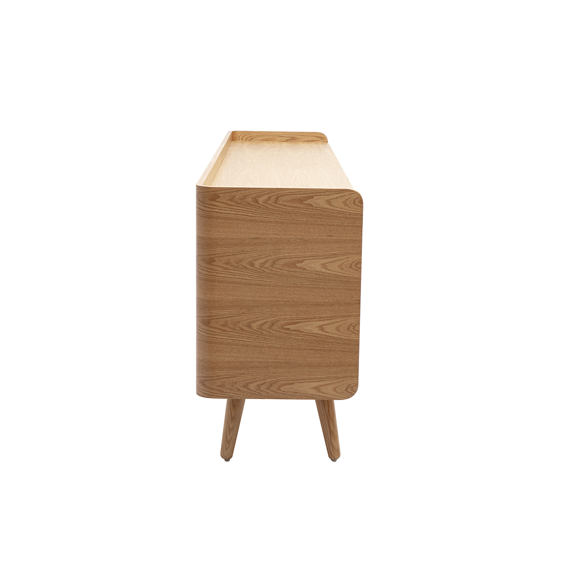 Meuble TV en bois clair frêne et cannage rotin L200 cm ELSY couleur unique, MILIBOO